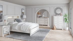 Ashley Furniture B2640/31/36/65/54/96/92(2) Ashley Furniture B2640/31/36/65/54/96/92(2) Altyra - 7 Pc. - Dresser, Mirror, Queen Panel Bookcase Bed, 2 Nightstands - White