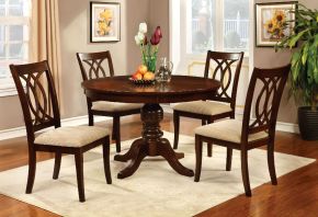 Furniture of America CM3778RT-TABLE Carlisle - Round Dining Table - Brown Cherry
