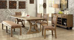 Furniture of America CM3829T-TABLE Gianna - 9Dining Table - Rustic Oak / Brown