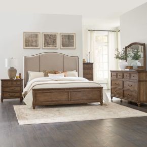 Liberty Furniture 336-BR-QSHDMCN Liberty Furniture 336-BR-QSHDMCN Harrison Heights - 5 Piece Bedroom Set (Queen Shelter Bed, Dresser & Mirror, Chest, Night Stand) - Sienna
