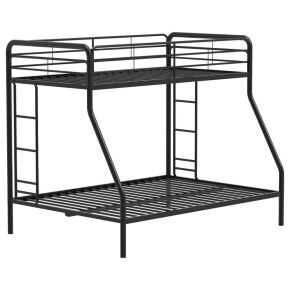 Coaster Fine Furniture 460340BLK Carson - Metal Twin Over Full Bunk Bed - Glossy Black