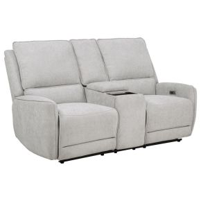 Coaster Fine Furniture 610522P Sylmar - Chenille Upholstered Power Reclining Loveseat - Dove Gray