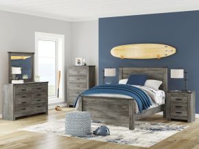 Signature Design by Ashley® B4480/21/26/87/84/86 Frandern - 5 Pc. - Dresser, Mirror, Full Panel Bed - Black / Gray
