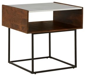 Ashley Furniture T169-3 Rusitori - Brown / Beige / White - Rectangular End Table