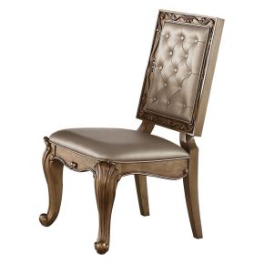 ACME 63792 Orianne - Side Chair (Set of 2) - Champagne PU & Antique Gold