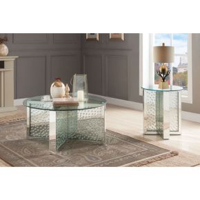 ACME 80215 Nysa - Coffee Table - Mirrored & Faux Crystals