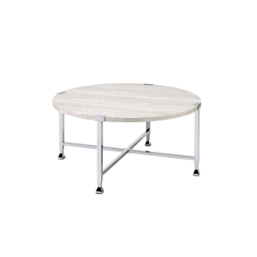 ACME 83210 Brecon - Coffee Table - White Oak & Chrome