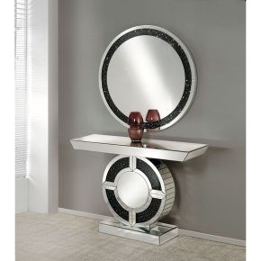 ACME 90236 Noor - Accent Table - Mirrored & Faux Gemstones - 31"