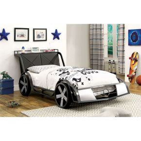 Furniture of America CM7946-BED Gt Racer - Twin Bed - Silver / Gun Metal