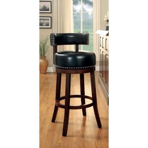 Furniture of America CM-BR6251BK-24-2PK Shirley - 25" Bar Stool (Set of 2) - Dark Oak / Black