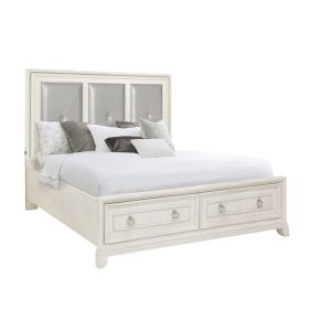 Samuel Lawrence Furniture S884-BR-K2 Orleans - Queen Upholstered Storage Bed With LED Lights - White