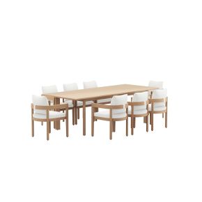 New Classic 60-G5511-9SW New Classic 60-G5511-9SW Wesley - Patio 9 Piece Dining Set Table & 8 Chairs - White