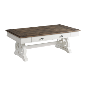 Intercon DK-TA-5028-RFO-C Drake - Coffee Table - Rustic White / French Oak