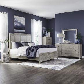 Liberty Furniture 694-BR-KCPBDMC Liberty Furniture 694-BR-KCPBDMC New Haven - 4 Piece Bedroom Set (California King Panel Bed, Dresser & Mirror, Chest) - Sanctuary White