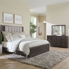 Liberty Furniture 313-BR-OQUBDM Modern Edge - 3 Piece Bedroom Set (Opt Queen Upholstered Bed, Dresser & Mirror) - Caffe