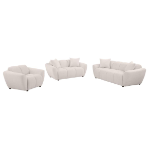 Coaster Fine Furniture 509301-S3 Destino - 3 Piece Chenille Splayed Arm Sofa Set - Greige