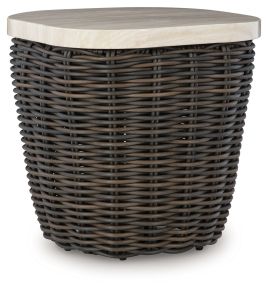 Ashley Furniture P711-702 Kimora - Square End Table - Beige / Dark Brown