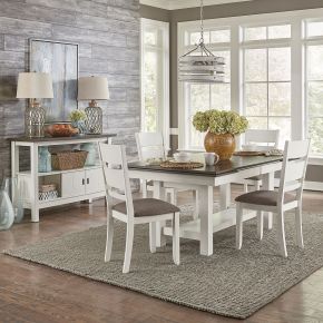 Liberty Furniture 182-CD-O5TRS Brook Bay - 5 Piece Trestle Table Set - White