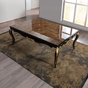 ACME LV01890 Betria - Coffee Table - Engineered Stone Top, Gold & Black