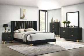 Coaster Fine Furniture 301161KE-S5 Kendall - 5 Piece Eastern King Bedroom Set - Black