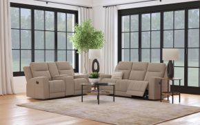 Coaster Fine Furniture 610281-S2 Brentwood - 2 Piece Upholstered Reclining Sofa Set - Taupe