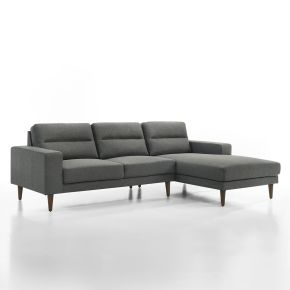 New Classic 27-2590G-3NS Vale - 2 Piece Chaise Sectional - Gray