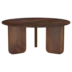 Coaster Fine Furniture 721998 Dale - Round Solid Mango Wood Coffee Table - Brown