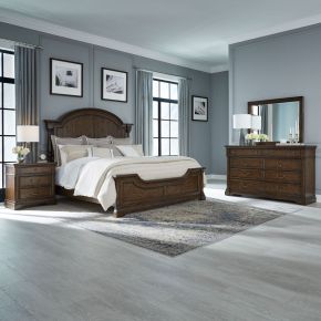 Liberty Furniture 512-BR-CPSDMN Liberty Furniture 512-BR-CPSDMN Arden Road - 4 Piece Bedroom Set (California King Poster Bed, Dresser & Mirror, Night Stand) - Cherry