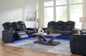 Signature Design by Ashley® 36603/15/18/13 Fyne-dyme - Sapphire - 3 Pc. - Power Reclining Sofa, Power Reclining Loveseat, Power Recliner