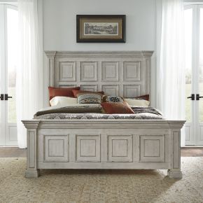 Liberty Furniture 361W-BR-QPB Big Valley - Queen Panel Bed - Whitestone