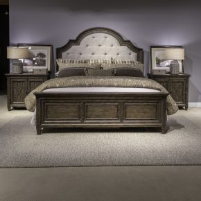 Liberty Furniture 297-BR-QUB Paradise Valley - Queen Upholstered Bed - Dark Brown