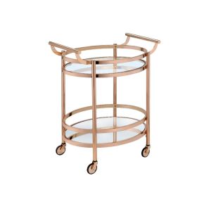 ACME 98192 ACME 98192 Lakelyn - Serving Cart - Clear Glass & Rose Gold