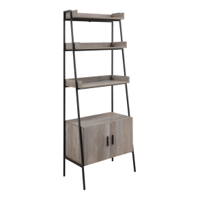 ACME OF00015 Zakwani - Bookshelf - Gray Oak & Black Finish - 72"