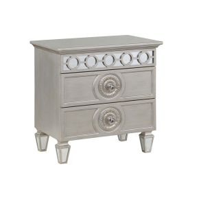 ACME BD01280 Varian - Nightstand - Silver & Mirrored Finish