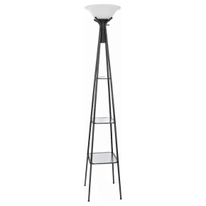 CoasterEveryday 901420 Gianni - 3-Shelf Frosted Torchiere Floor Lamp - Black