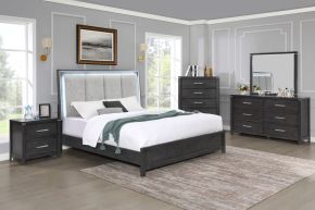 New Classic 00-6555-35C Odessa - 5/0 Queen 5 Piece Bedroom Set (Bed, Dresser, Mirror, Chest, Nightstand) - Gray