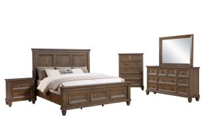 New Classic 00-B2114B-15C Mariana - 6/6 Eastern King 5 Piece Bedroom Set (Bed & Dresser & Mirror & Chest & Nightstand) - Brown
