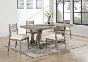 CoasterEveryday 107441-S5 Cornelia - 5 Piece Rectangular Dining Table Set - Coastal Gray