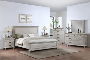 New Classic 00-B3941-36N Silver Sands - 5/0 Queen 6 Piece Bedroom Set (Bed & Dresser & Mirror & Chest & 2 Nightstands) - Gray