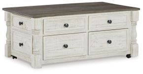 Ashley Furniture T994-20 Havalance - Lift Top Cocktail Table with Storage Drawers - White / Gray