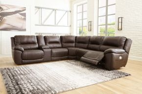 Signature Design by Ashley® U71604/58/57/31/77/46/62 Dunleith - Power Sectional 6 Pc - Chocolate