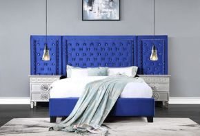 ACME BD00972EK Damazy - Eastern King Bed - Blue Velvet