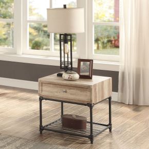 ACME LV00749 Brantley II - End Table - Oak & Sandy Black