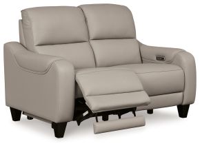 Signature Design by Ashley® U7531214 Mercomatic - Gray - Power Reclining Loveseat With Adj Headrest