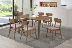 Coaster Fine Furniture 108461-S7 Dortch - 7 Piece Oval Solid Wood Dining Set - Walnut