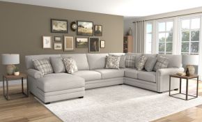 Jackson 3345/75/30/72-26 Livingston - 3 Piece Sectional With Comfort Coil Seating And 9 Included Accent Pillows (LSF Chaise) - Linen