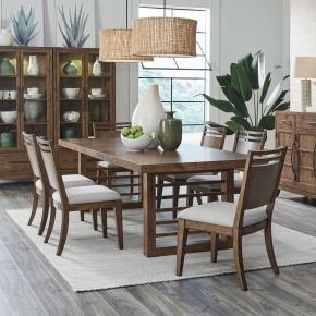 Liberty Furniture 936-DR-O72PS Shaker Lakes - Optional 7 Piece Double Pedestal Table Set - Harvest Brown