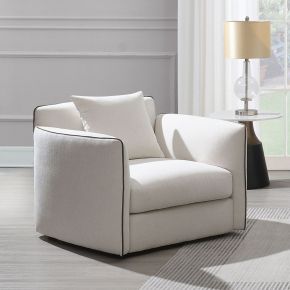 ACME LV03607 Yolanda - Chair With Pillow - Beige Chenille