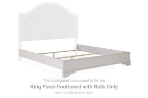 Signature Design by Ashley® B747-56 Blendon - King Panel Footboard W/Rails - Chipped White