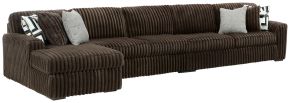 Ashley Furniture 98104S10 Ashley Furniture 98104S10 Midnight-Madness - 3-Piece Sectional With LAF Corner Chaise - Chocolate